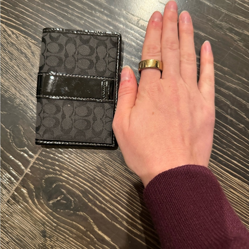 Coach Black Card Case with Glossy Accent - Picture 6 of 8